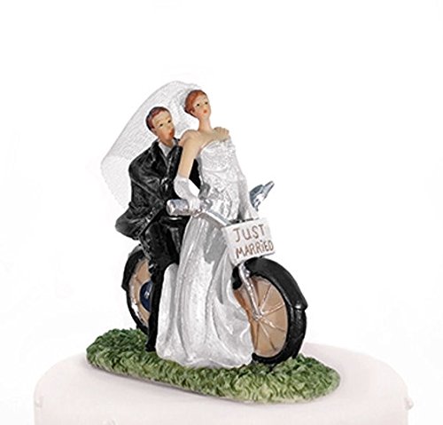 P&D Tortenfigur Tischdekoration Brautpaar auf Fahrrad Höhe 11cm von P&D