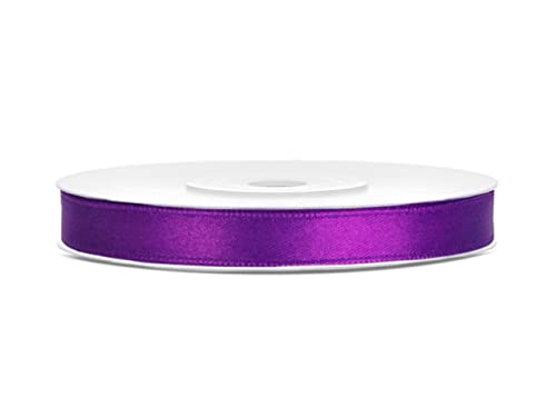 SATINBAND 25m x 6mm HOCHZEIT DEKOBAND Geschenkband Antennenband Schleifenband, Farbe:Purpurowy von P&D