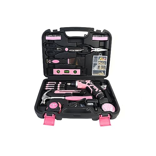 135 teiliges Werkzeugset Werkzeugkoffer Werkzeugkasten Pink Rosa Geschenkideen von ping-handel