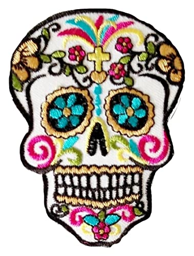 Bügel-Skull-Totenkopf-Mexican-Mexico-Aufnäher-Patches-Applikation-Stickerei-groß für Jeans-Jacke-n Kleidung Aufbügler zum aufbügeln " 26 x 18 cm “ von P.ANTIGURU