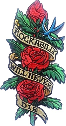 P.ANTIGURU Rockabilly-Aufnäher-Rose-Patches-Applikation-Stickerei-groß für Jeans-Jacke-n Kleidung Aufbügler zum aufbügeln 24 x 12 cm “ P.ANTIGURU Rockabilly-Aufnäher-Rose-Patches-Applikation-Stickerei-groß für Jeans-Jacke-n Kleidung Aufbügler zum aufbügeln 24 x 12 cm “ von P.ANTIGURU