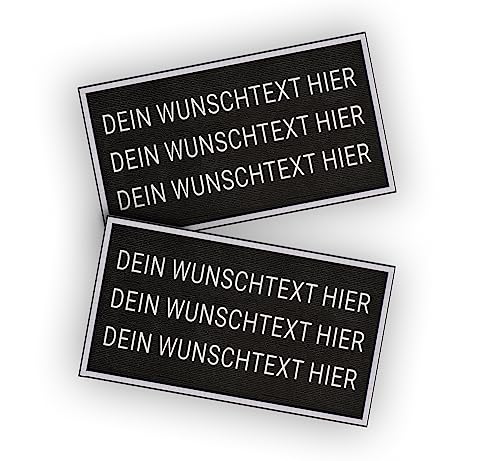 P24S Klett Patch personalisiert Patch Klett Militär Lustig Aufnäher 80x50 mm- Bestickt Rahmen (Weiß) von P24S
