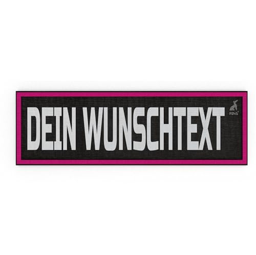 P24S personalisiertes Klett-Patch mit Wunschtext und Wunschfarbe – für Kleidung, Rucksäcke, Hundegeschirr, Outdoor-aktivitäten – bestickter Rand (Neon Pink, 160x50 mm) von P24S