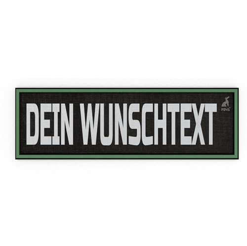 P24S personalisiertes Klett-Patch mit Wunschtext und Wunschfarbe – für Kleidung, Rucksäcke, Hundegeschirr, Outdoor-aktivitäten – bestickter Rand (Phosphoreszierend, 160x50 mm) von P24S