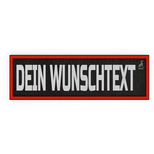 P24S personalisiertes Klett-Patch mit Wunschtext und Wunschfarbe – für Kleidung, Rucksäcke, Hundegeschirr, Outdoor-aktivitäten – bestickter Rand (Rot, 160x50 mm) von P24S