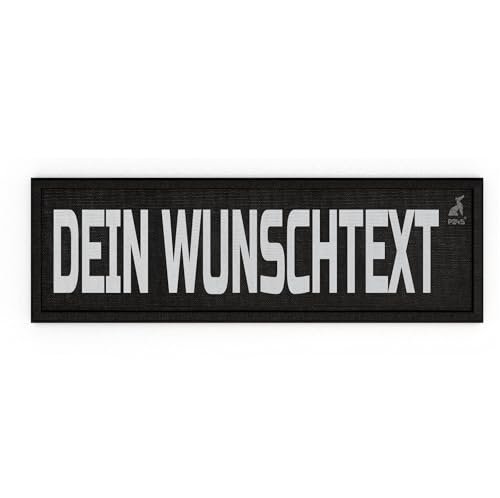 P24S personalisiertes Klett-Patch mit Wunschtext und Wunschfarbe – für Kleidung, Rucksäcke, Hundegeschirr, Outdoor-aktivitäten – bestickter Rand (Schwarz, 160x50 mm) von P24S