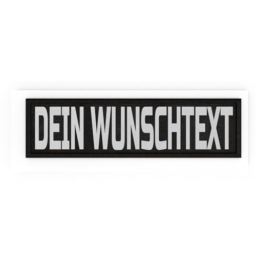 P24S personalisiertes Klett-Patch mit Wunschtext und Wunschfarbe – für Kleidung, Rucksäcke, Hundegeschirr, Outdoor-aktivitäten – bestickter Rand (Schwarz, 75x20 mm) von P24S