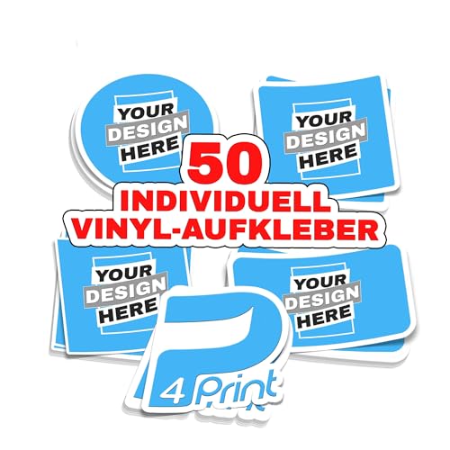 50 Personalisierte Aufkleber Selbst gestalten - Logo, Bild, Fotos - Wasserfest und spülmachinenfest Personalisierte Etiketten 3cm -15cm - Personalisierte Sticker 50 Personalisierte Aufkleber Selbst gestalten - Logo, Bild, Fotos - Wasserfest und spülmachinenfest Personalisierte Etiketten 3cm -15cm - Personalisierte Sticker von P4Print