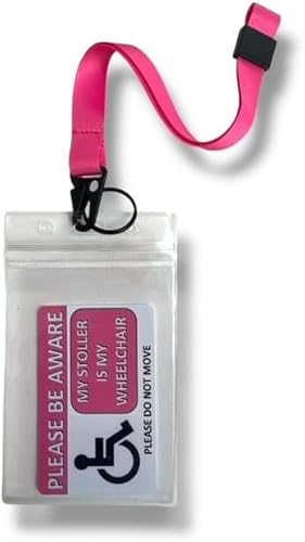 Medizinischer Notfallanhänger mit Handgelenkband, My Stroller is My Rollstuhl, Rosa von PAC Supplies Global