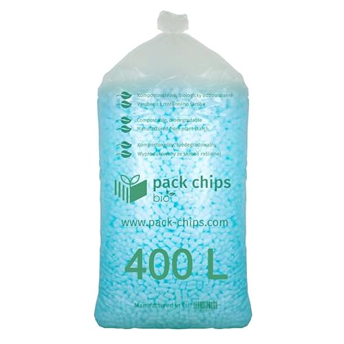PACK CHIPS bio Verpackungschips Füllmaterial 400 L - Antistatische Polsterchips - Füllmaterial für Pakete - Verpackungsmaterial BIO - 100% Natürlich Abbaubar aus Stärke PACK CHIPS bio Verpackungschips Füllmaterial 400 L - Antistatische Polsterchips - Füllmaterial für Pakete - Verpackungsmaterial BIO - 100% Natürlich Abbaubar aus Stärke von PACK CHIPS bio