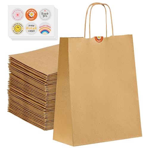 Papiertüten mit Kraft-Griffen, 27,5 x 22 x 10 cm, ideal für Geschenke, Geburtstage und kleine Aufmerksamkeiten, 50 Stück Papiertüten mit Kraft-Griffen, 27,5 x 22 x 10 cm, ideal für Geschenke, Geburtstage und kleine Aufmerksamkeiten, 50 Stück von PACK to GO