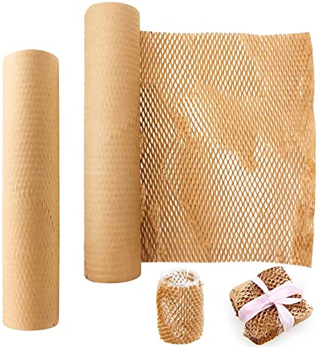 30cm×20m (12"×66') verpackungsmaterial füllmaterial rolle Umweltfreundliche Wabenstruktur Verpackungspapier einwickeln schützende Verpackung für Umzug Versand Wabenpapier Kraftpapierrolle Packpapier von PACK4YA