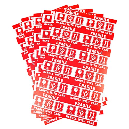 PACK4YA 120 × Vorsicht Zerbrechlich Aufkleber, 50 x 90 mm Verpackungsaufkleber Stark haftende Warnetiketten, Handle with Care, Fragile, Thank You Stickers Labels Moving Achtung Warnaufkleber PACK4YA 120 × Vorsicht Zerbrechlich Aufkleber, 50 x 90 mm Verpackungsaufkleber Stark haftende Warnetiketten, Handle with Care, Fragile, Thank You Stickers Labels Moving Achtung Warnaufkleber von PACK4YA