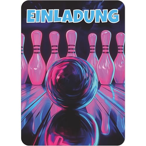 PACKLIST® Bowling Party Einladungskarten Kindergeburtstag – 12x Einladung Geburtstag perfekt die Spaß an einer Bowling Einladungskarten Kinder – Kindergeburtstag Einladungskarten für Jungen & Mädchen von PACKLIST