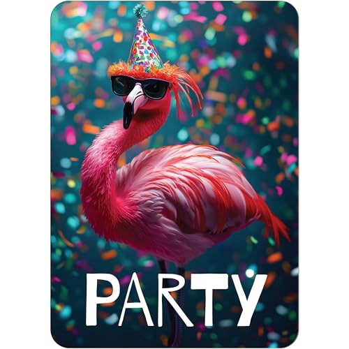 PACKLIST® Einladungskarten Flamingo-Party – 12x Perfekte Geburtstagseinladungen – Einladungskarten für Jungen & Mädchen, ideal für eine tropische und unvergessliche Feier! von PACKLIST