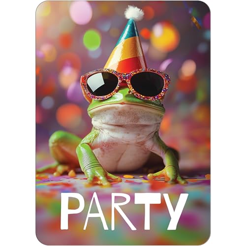 PACKLIST® Einladungskarten Frosch-Party – 12x Perfekte Geburtstagseinladungen – Einladungskarten für Jungen & Mädchen, ideal für eine lustige und unvergessliche Feier im Tier- oder Dschungel-Thema! von PACKLIST