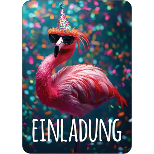 PACKLIST® Einladungskarten Geburtstag – 12x Einladungskarten Flamingo für Ihre Feier – Lustige Einladungskarten Kindergeburtstag, Motto-Partys und besondere Anlässe Unvergessliche! von PACKLIST