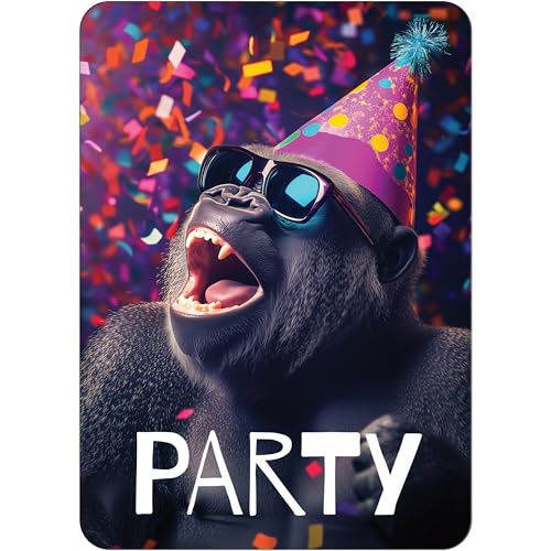 PACKLIST® Einladungskarten Gorilla-Party – 12x Perfekte Geburtstagseinladungen – Einladungskarten für Jungen & Mädchen, ideal für eine unvergessliche Dschungel-Feier. von PACKLIST