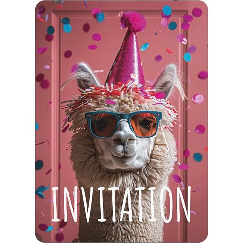 PACKLIST Einladungskarte zum Geburtstag FRANZÖSISCH – 12 Lama-Einladungskarten für Ihre Party – die perfekte Einladungskarte für eine unvergessliche Party! von PACKLIST