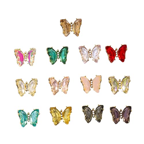 1 Satz Teiliges Schimmernde Schmetterlinge Charms Für Diy Maniküre Dekoration Nail Art Zubehör Für Feste Und Anlässe 13 Stück von PACKOVE