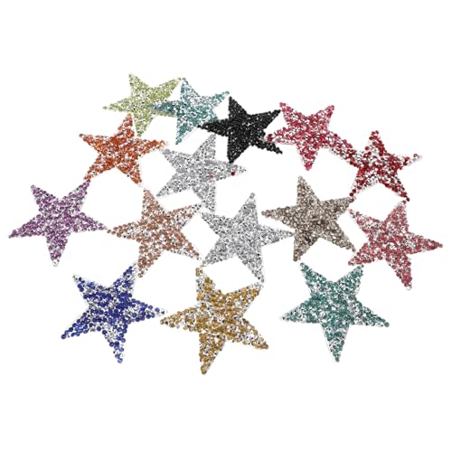 15 Stück Bling Star Aufkleber Harz Strass Patches Heißkleber Applikationen Für Kleidung Jeans Jacken Mützen Kleider Taschen Schuhe DIY Reparatur von PACKOVE