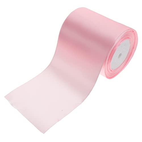 PACKOVE 1 Rolle 10cm Band Klammer Handgefertigte Bänder Dekoratives Band Blumenbänder Blumenbanddekoration Hochzeitsdekor Papierband Bunte Bänder Wickelband Rosa Polyester von PACKOVE