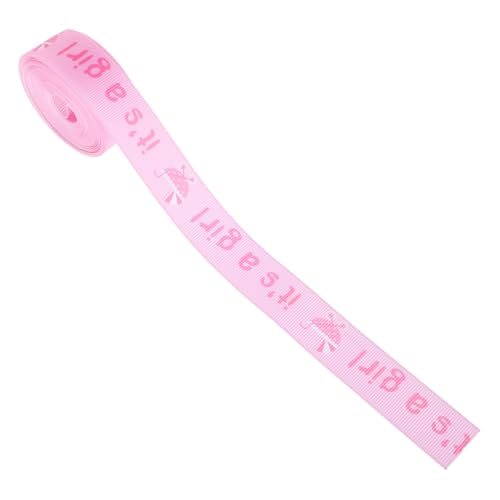 PACKOVE 1 Rolle Babyparty Band Geschenkband Geschenkpapierband Valentinstagsband Feiertagsbänder Band Für Blumensträuße Haarbänder Für Frauen Bastelband Rosa Polyester von PACKOVE