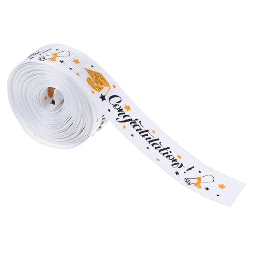 PACKOVE 1 Rolle Bachelor -Hut dekoratives Band seidenband ribbon schnuersenkel schienbeinschoner tape geschenkeband Weiß für Abschluss Wickelband Partyverpackung Geschenkband Polyester von PACKOVE