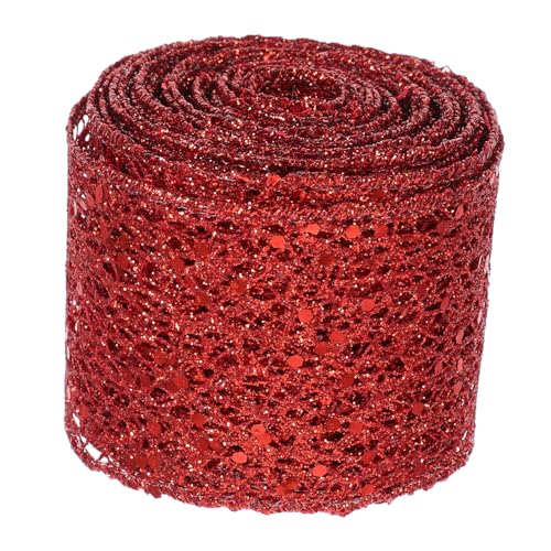 PACKOVE 1 Rolle Bogenband geschenkverpackung geschenkband Hochzeitsgeschenke Band weihnachtsband Handgemachte Dekoration Maschenband für Kränze Band für Blumenstrauß Polyester rot von PACKOVE