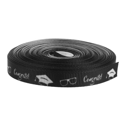 PACKOVE 1 Rolle Geschenkband Zur Abschlusssaison Abschlusszubehör Für Blumensträuße Geschenkband Zum Abschluss Abschlussverpackungsband Glückwunschband Feierbänder Schwarzes von PACKOVE