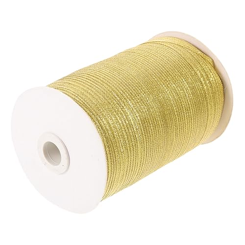 PACKOVE 1 Rolle Metallisches Gurtband dekorativ Verpackung Band umwickeln Band zum Verpacken Paketband handgefertigte Bänder Geschenkband Bänder für Handwerk Polyester Golden von PACKOVE