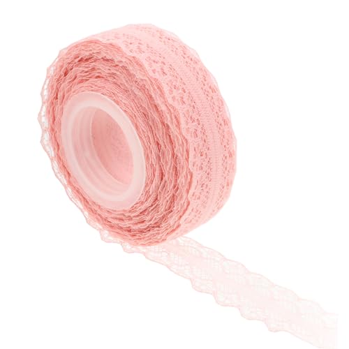 PACKOVE 1 Rolle Spitzen band Bänder für Handwerk Spitzenbänder zum Basteln Spitzenband-Masse Eleganter Zierbesatz geschenkverpackung hochzeitsschmuck Spitzenstoff dekoratives Band Rosa PACKOVE 1 Rolle Spitzen band Bänder für Handwerk Spitzenbänder zum Basteln Spitzenband-Masse Eleganter Zierbesatz geschenkverpackung hochzeitsschmuck Spitzenstoff dekoratives Band Rosa von PACKOVE