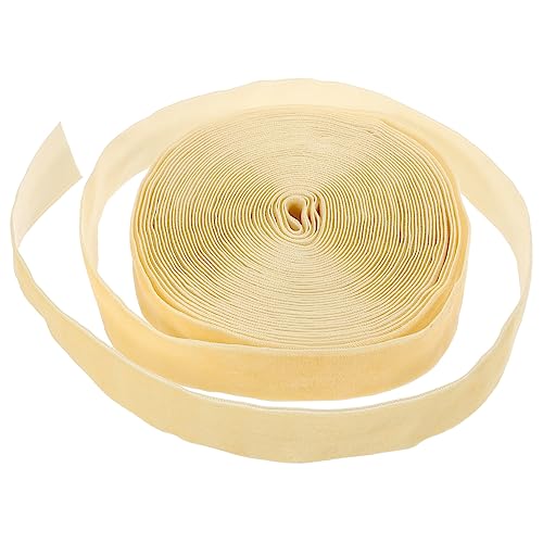 PACKOVE 1 Rolle Velvet -Gurtband Samtband weihnachtsdrahtband Dekoration Seide Stoff Bänder zum Basteln Bastelband Bänder für Handwerk zartes Band praktisches Wickelband Polyester Beige von PACKOVE
