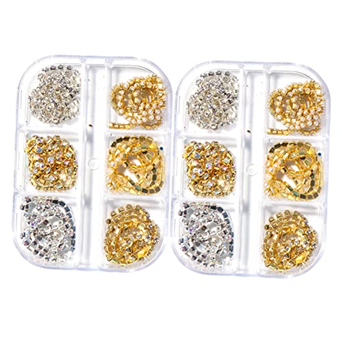 PACKOVE 1 Satz Boxen Nail Chain Schmuck Für Diy Maniküre Glänzende Nail Art Ketten Und Dekorative Strass Accessoires Für Naturnägel Und Kunstnägel Für Und Mädchen 2boxen von PACKOVE