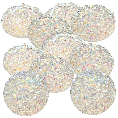 PACKOVE 1 Satz Flachrücken Harz Strasssteine Für Diy Schmuckdesign Runde Cabochons Bastelzubehör Für Kleidung Schuhe Karten Und Mehr 100 Stück von PACKOVE