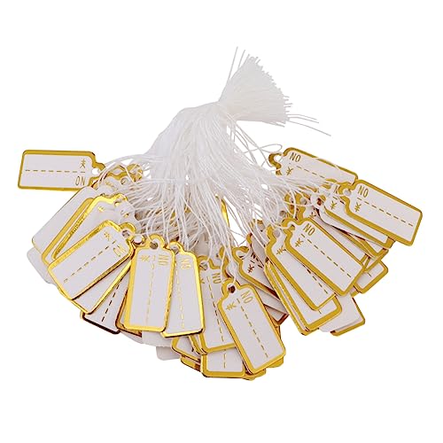 PACKOVE 1 Satz Handgeschriebene Preisschilder Für Schmuck Robuste Papier Preisschilder Mit Schnur Für Geschäfte Supermärkte Und Einzelhandel Gestaltung Für Ohrringe Armbänder Und 500 Stück von PACKOVE