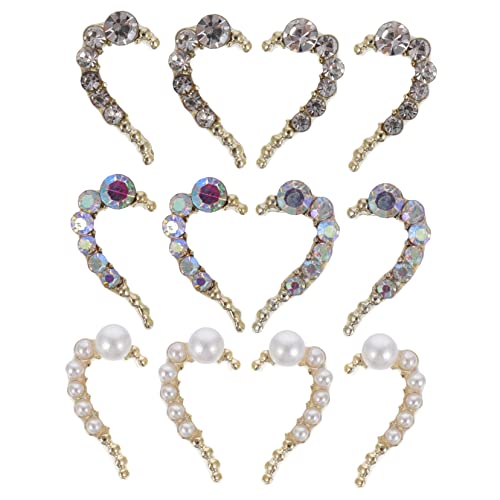 PACKOVE 1 Satz Herz Nagel Rhinestones Diy Nagelkunst Zubehör Für Kreative Maniküre Metall Dekorationssteine Für Einzigartige Designs Für Zuhause Und Nagelstudios 12 Stück von PACKOVE