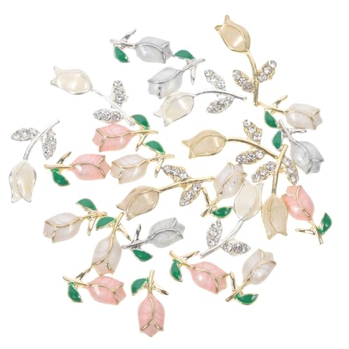 PACKOVE 1 Satz Metallblumen Nagel Dekorationen Für Diy Nagelkunst Langlebige Nail Art Charms Aus Legierung Für Kreative Nageldesigns Und Bastelprojekte 24 Stück von PACKOVE