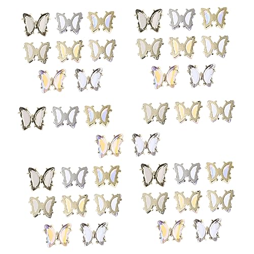 PACKOVE 1 Satz Schmetterling Nagelschmuck Teiliges Set Verschiedenen Farben Für Kreative Nagelkunst Für Diy Nailart Partys Und Besondere Anlässe 40 Stück von PACKOVE