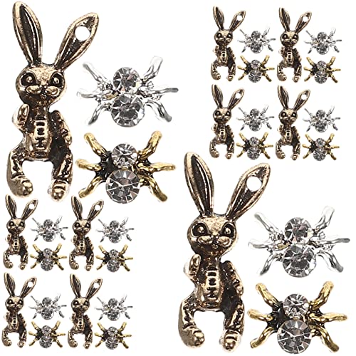 PACKOVE 1 Satz Schmuck Mit Nageldiamanten Nail Decoration Fingernägel Aufkleber Nail Art Sticker Nagelschönheit Reize Nagel Charme Nagelschmuck Charms 3d-nagelanhänger Metall 30 Stück von PACKOVE