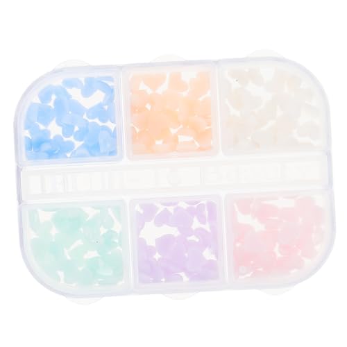 PACKOVE 1 Schachtel Charms Box mit Uv Reaktiven Heart Nail Decorations für Diy Nagelkunst Hautfreundlich und Einfach Anzuwenden für Maniküre und Designs von PACKOVE