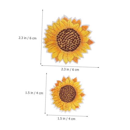 PACKOVE 10 Stück Bestickte Sonnenblumen Patches zum Aufbügeln und Aufnähen Dekorative Stoffflicken für Kleidung Rucksäcke Schuhe DIY Reparatur und Individualisierung Kleine und Große von PACKOVE