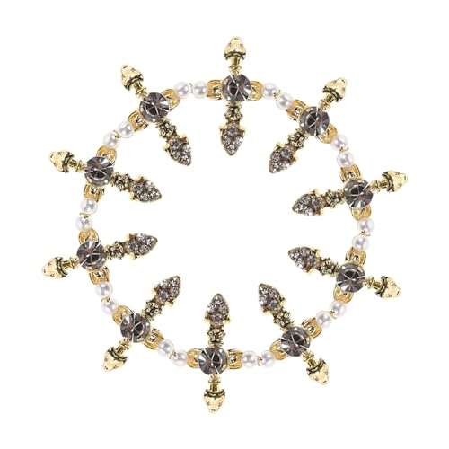 PACKOVE 10 Stück Legierungsanhänger Für Nageldekor Schillernde Ausgefallene Nagelanhänger Halloween Damen Kreuz Trendige Silberne Strasssteine Rosa UV Weißgold Edelsteine Hallo von PACKOVE