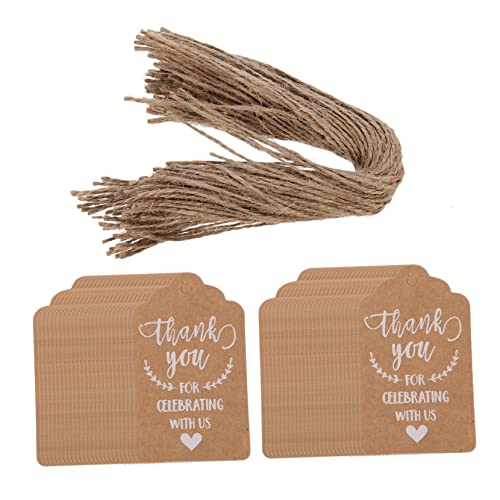 PACKOVE 100 Sets Tag Dekoration Runde Tags Flasche Dank Papier Handgemachte Tags Handwerk Tags Seil von PACKOVE