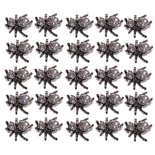 PACKOVE 100 Stück Teiliges Metall Nagelverzierungen Spinnenform Halloween Nail Charms Damen Nail Art Dekoration für Party Alltag Langlebig und Sicher aus Legierung von PACKOVE