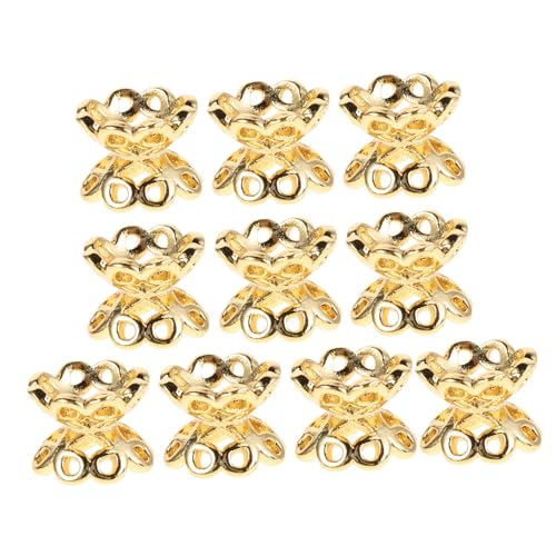 PACKOVE 10Stücke Doppelseitige Perlenkappen für DIY Armbänder Schmuckherstellung Elegantes Hohldesign Vielseitig Einsetzbar Schmuckzubehör für Kreative Projekte von PACKOVE