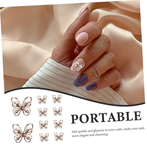 PACKOVE 10Stücke Schmetterlings Nageldesign Charms mit Kristallverzierung für Kreative Maniküre Zubehör für DIY Nail Art und Professionelle Nagelkünstler von PACKOVE