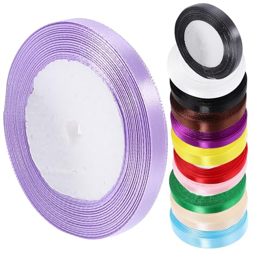 PACKOVE 12 Rollen Geschenkverpackung Weihnachten Burgund mit für Bänder Rosa Bogen machen Band Bandurlaub schneidbares Geschenkband Festival-Geschenkband Band zum Basteln Polyester von PACKOVE