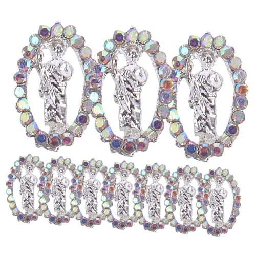 PACKOVE 12 Stck. Jesus-diamant-maniküre Nagel-strass-anhänger Gold Dekorative Nailart-anhänger Reiz Kreuzen Katholisch Strasssteine Maniküre Nagel Charms Dekorative 3d-nagelanhänger Metall von PACKOVE