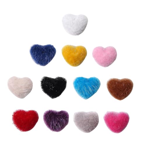 PACKOVE 12 Stück Magnet Stein Pfirsich Herz Dekoration Fuzzy Nail Charm Nail DIY Fuzzy Nail Art DIY Fuzzy Unikat Nail DIY Nail Decor Nail DIY Ornament Plüsch Zufällige Farbe von PACKOVE